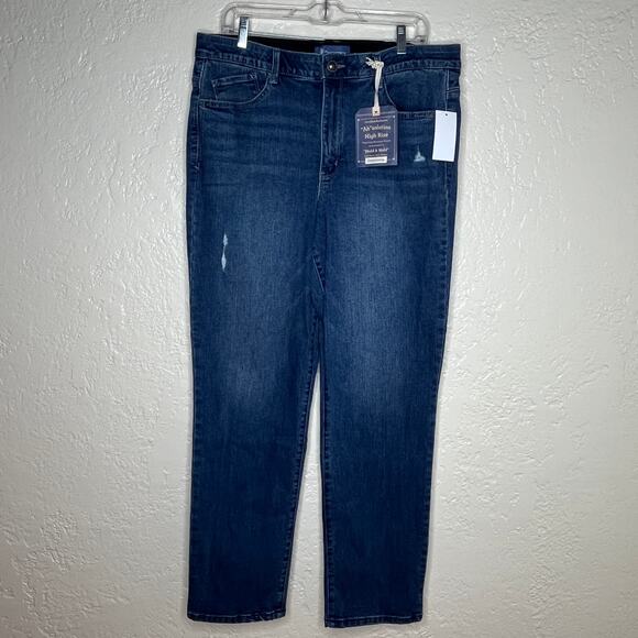 Democracy Women's Ab"solution High Rise Straight Leg Jeans Size 16 Blue NWT - Picture 1 of 9